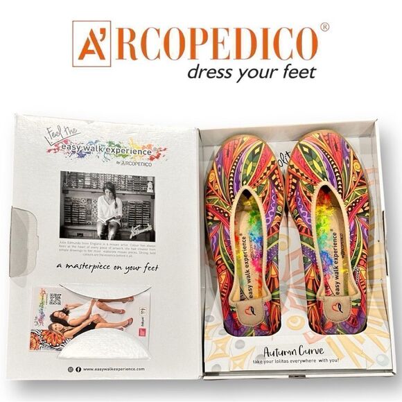 ARCOPEDICO Women’s Printed Lolita Art Edition in the Size 41/9.5-10 US Size - Picture 5 of 15